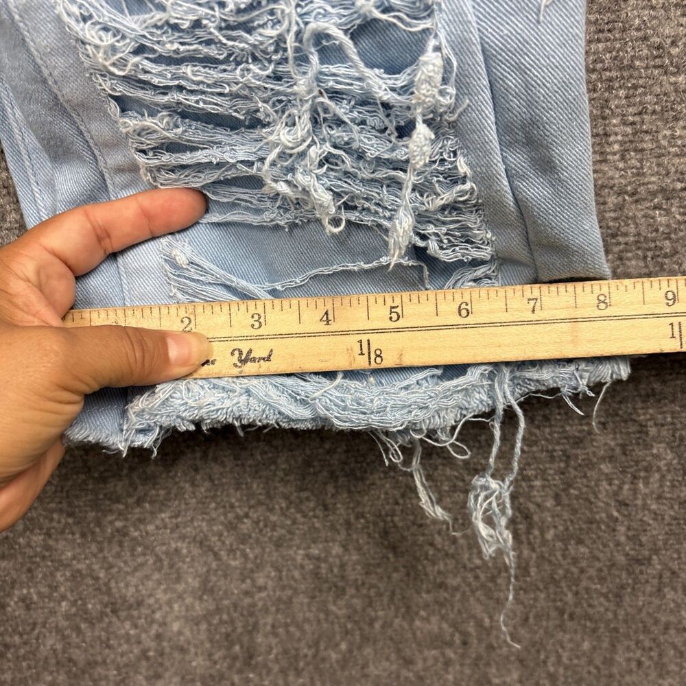 KLOUD9 Stacked Allover Shredded Jeans Mens Size 34 X 46 Light Blue Distressed - Picture 7 of 11